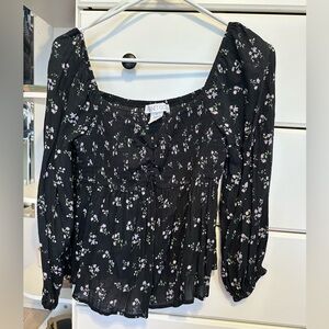 Planet Gold Black Floral Blouse
